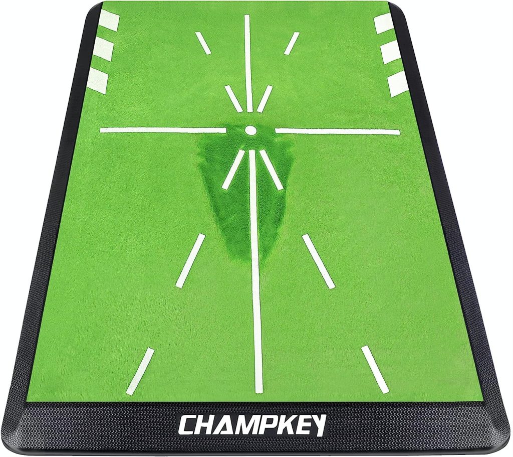 CHAMPKEY Premium Impact Golf Mat 1.0 Edition | Path Feedback Golf Practice Mat | Advanced Guides and Rubber Backing Golf Hitting Mat