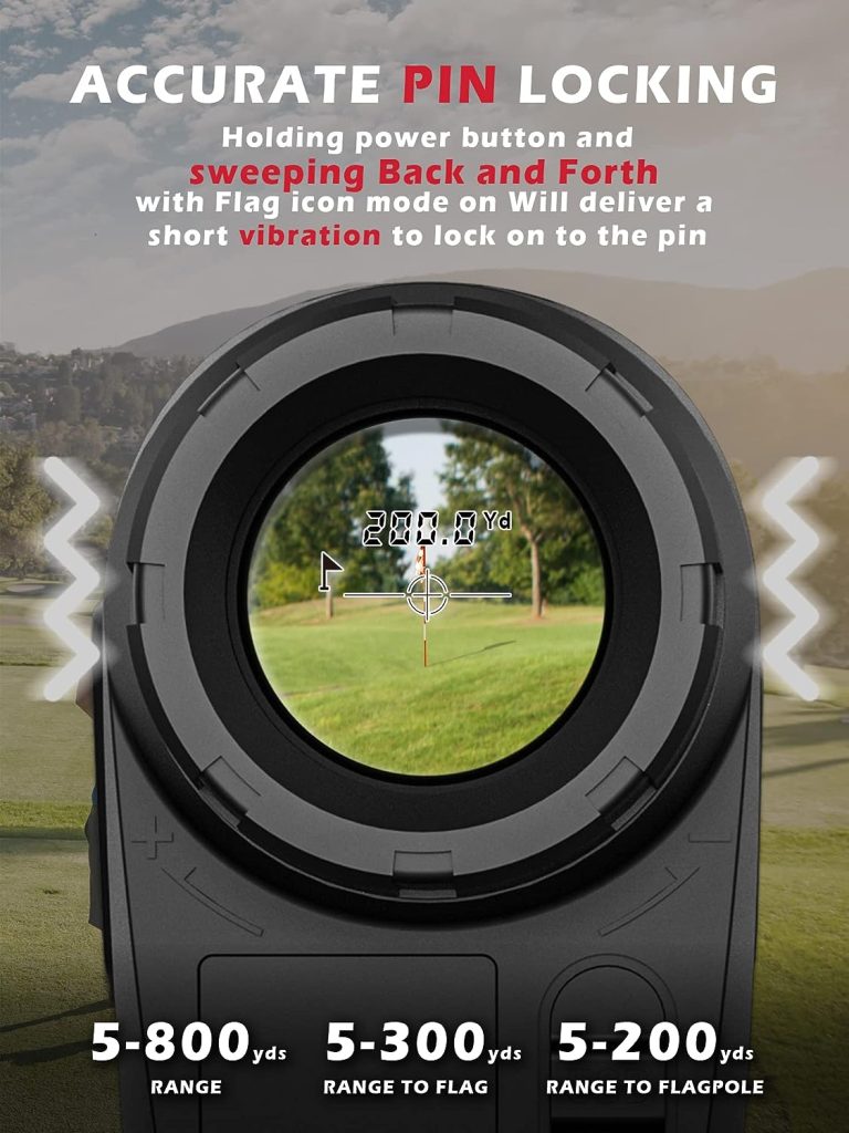 Range Finder Golfing, Fyobyye Slope Laser Golf Rangefinder, Golf Rangefinder with Slope Switch - Slope Measurement, Flag Lock Tech with Pulse Vibration, High Precision Golf Gifts Accessories for Men