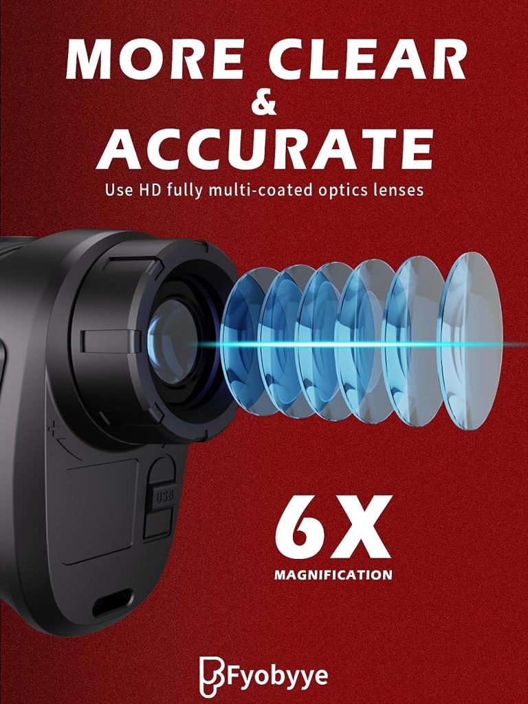Range Finder Golfing, Fyobyye Slope Laser Golf Rangefinder, Golf Rangefinder with Slope Switch - Slope Measurement, Flag Lock Tech with Pulse Vibration, High Precision Golf Gifts Accessories for Men
