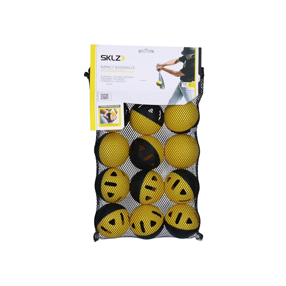 SKLZ Limited-Flight Practice Impact Golf Balls, 12 Pack,Yellow