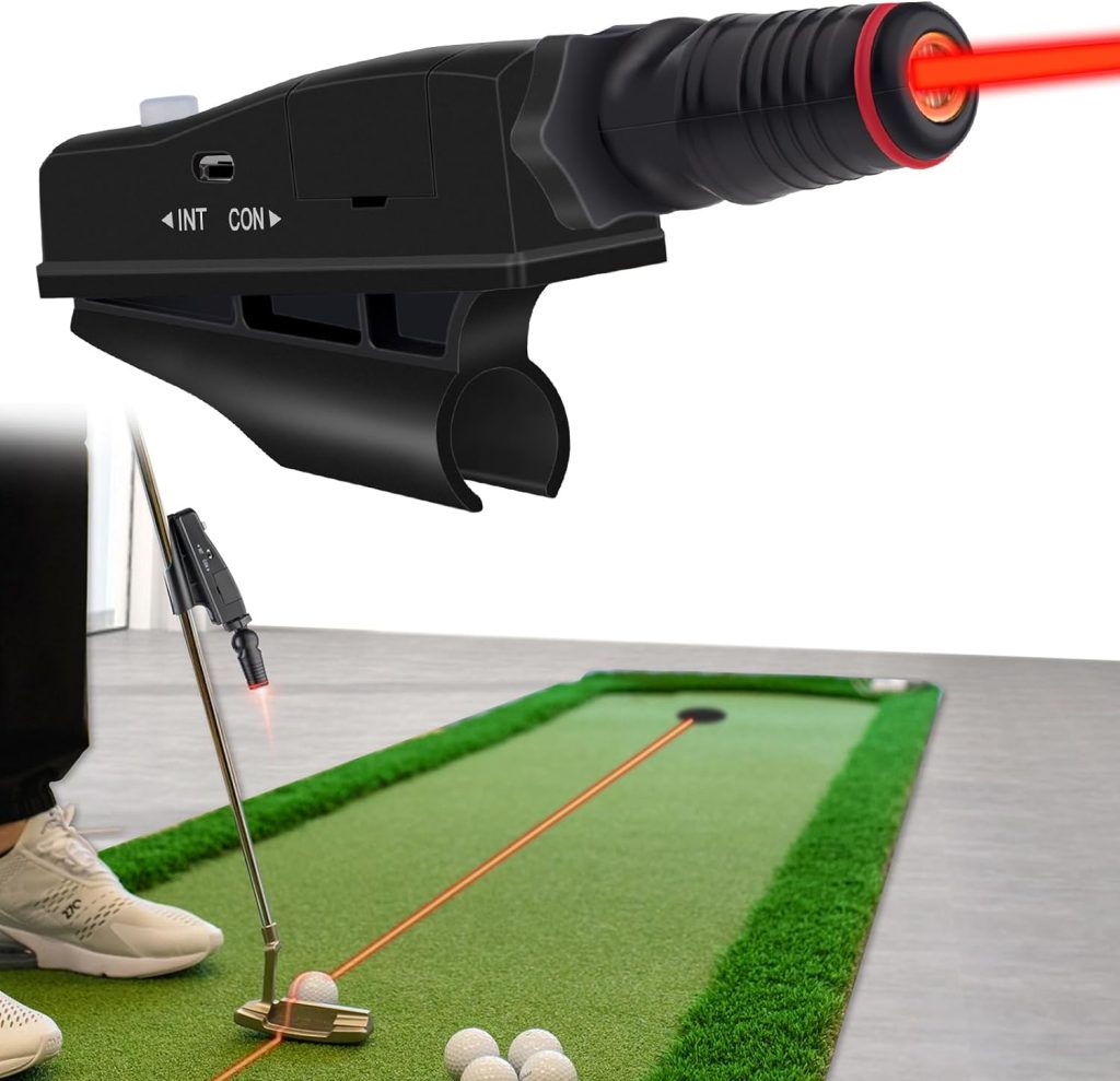 ACHIX Golf Putter Laser Sight Pointer Golf Training Aids for Putting Practice Swinging Plane Corrector Posture Indicator Laser Red Line Pointer Portable Putter