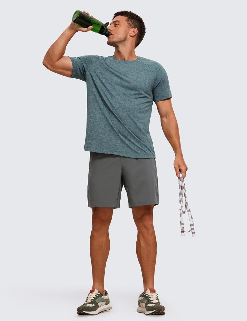 CRZ YOGA Mens Lightweight Short Sleeve T-Shirt Quick Dry Workout Running Athletic Tee Shirt Tops