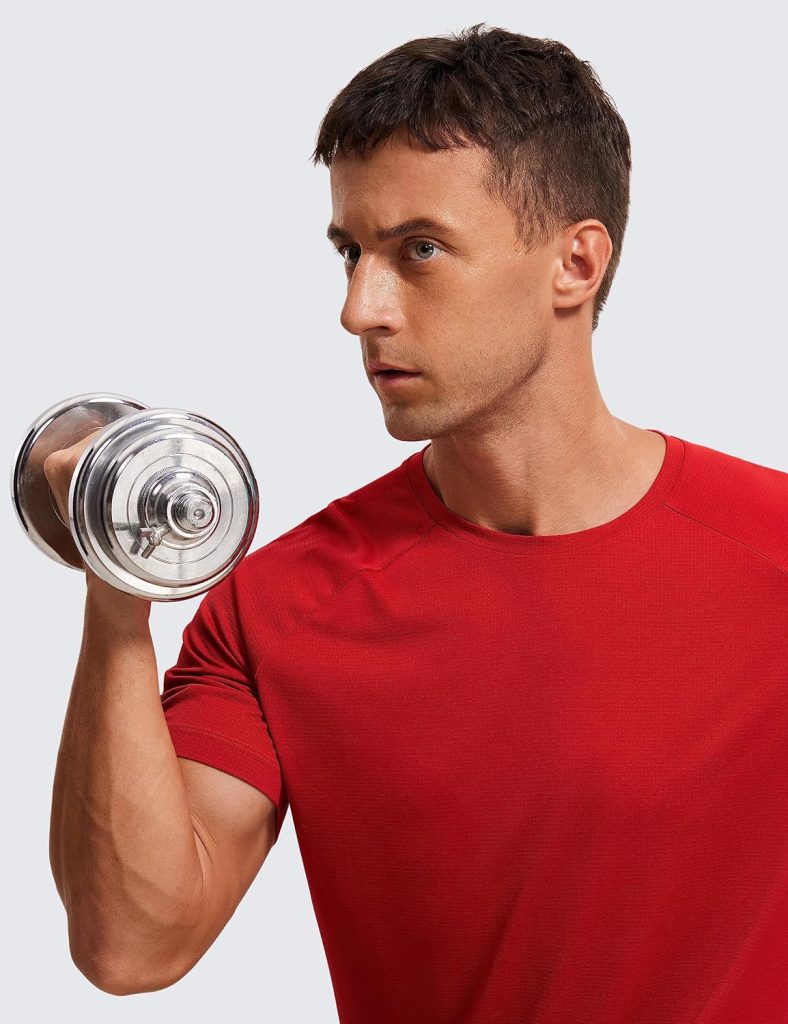 CRZ YOGA Mens Lightweight Short Sleeve T-Shirt Quick Dry Workout Running Athletic Tee Shirt Tops