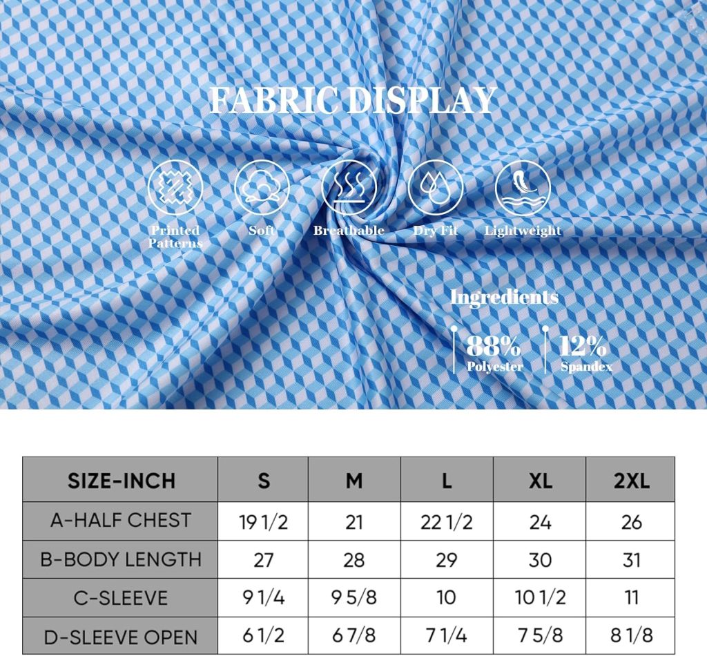 DEOLAX Mens Polo Shirts Performance Moisture Wicking Mens Golf Shirt Fashion Print Dry Fit Golf Shirts Short Sleeve
