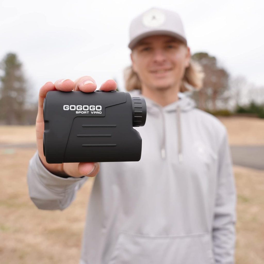 Gogogo Sport Vpro GS03 Laser Golf/Hunting Rangefinder, 6X Magnification Clear View 650/1200 Yards Laser Range Finder, Lightweight, Slope, Pin-Seeker  Flag-Lock  Vibration
