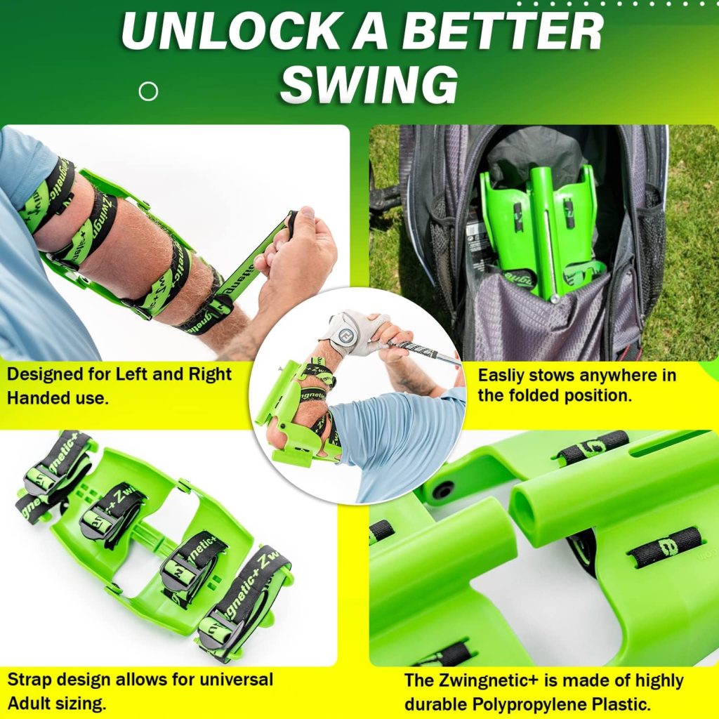 Zwingit Golf Zwingnetic+ Golf Swing Trainer/Training Aid Improves Takeaway, Timing, Transition, and Impact Position for Adult Men and Women