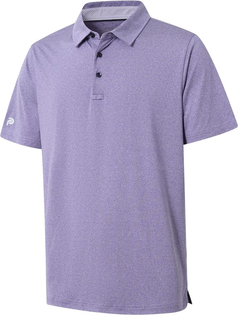Mens Golf Polo Shirts Short Sleeve Moisture Wicking Dry Fit Performance Collared Golf Shirts for Men
