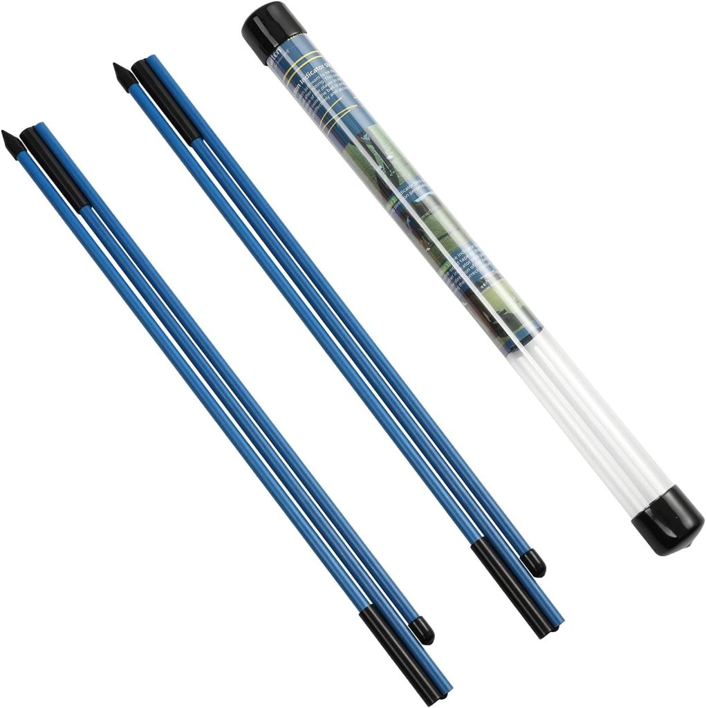 Rhino Valley Golf Alignment Sticks - 2 Pack Collapsible Golf Practice Rods for Aiming, Putting, Full Swing Trainer, Posture Corrector with Clear Tube Case, Portable Golf Training Equipment