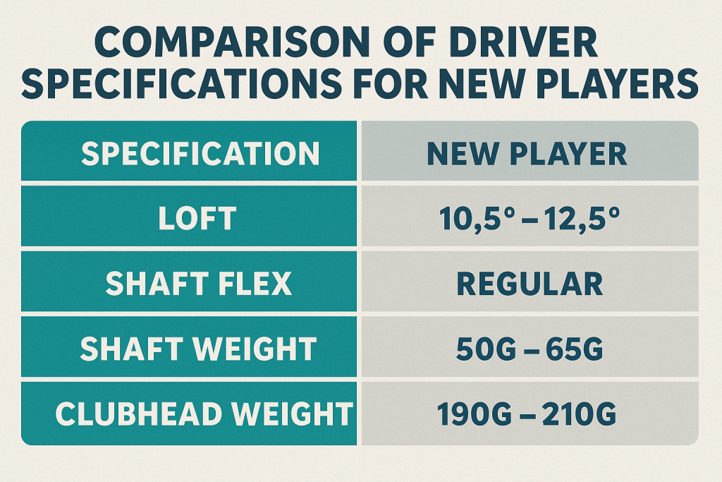 Comparison of driver specifications for new players