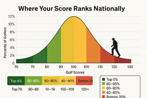 Bell curve showing where different scores rank nationally